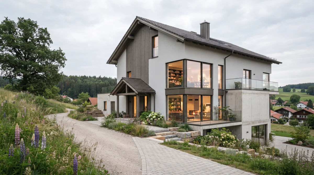 Moderner Umbau — Architekturaufnahme eines fertiggestellten Wohnhauses
